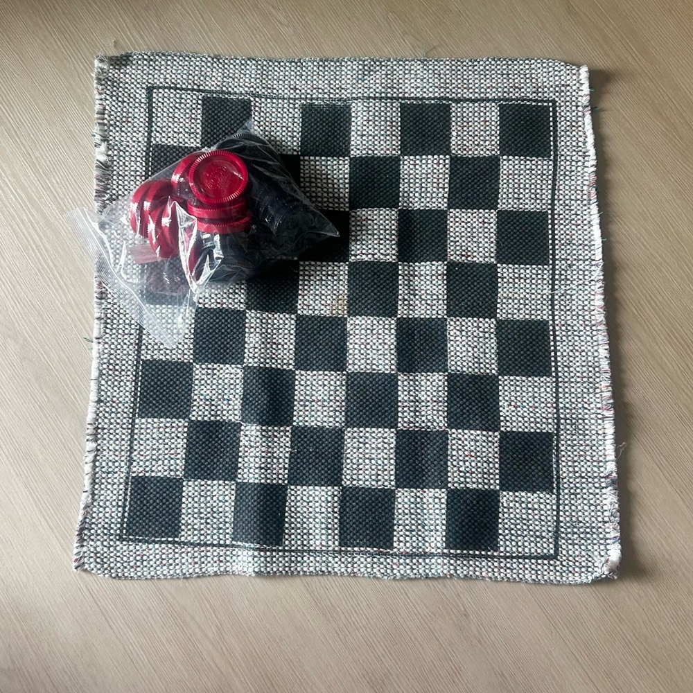 Classic Checkers Game Large Cloth Rug